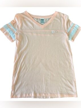 PINK Victoria's Secret Light Peach V-Neck Tee